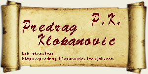 Predrag Klopanović vizit kartica